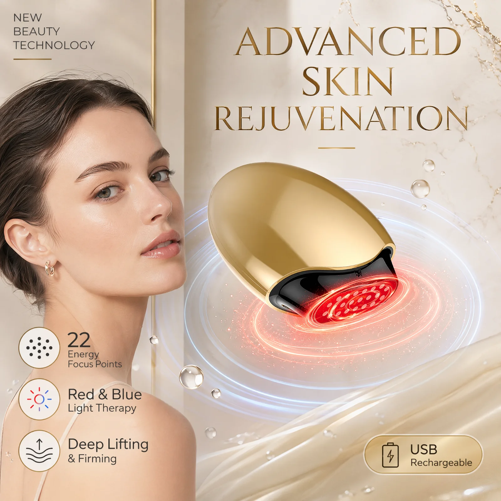Galvanic Skin Sensor - Kollajen Güzellik Cihazı Yüz Masaj Aleti