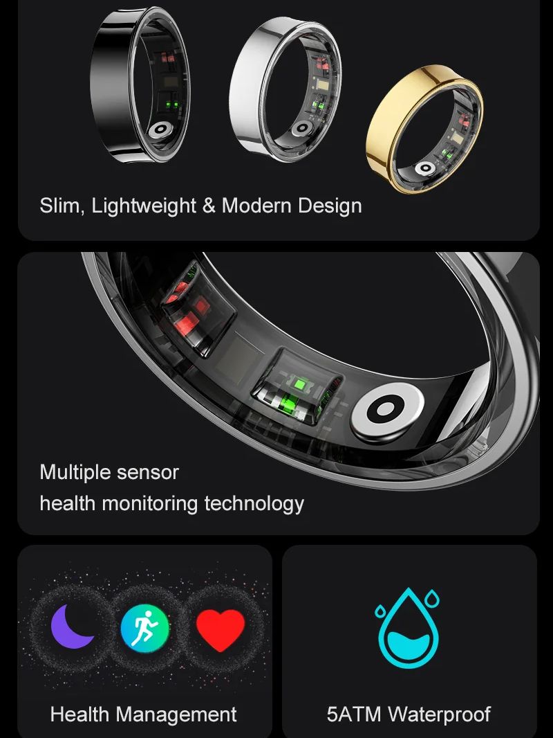Yeni Akıllı Yüzük R09 Sağlık M - Temperature Ring Skin incelemesi ve fiyatı
