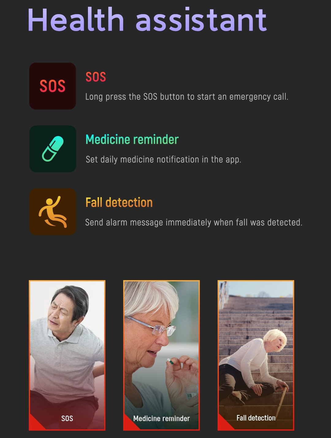 Düşme Algılama Akıllı Saat Yaş - Fall Detection Watch incelemesi ve fiyatı